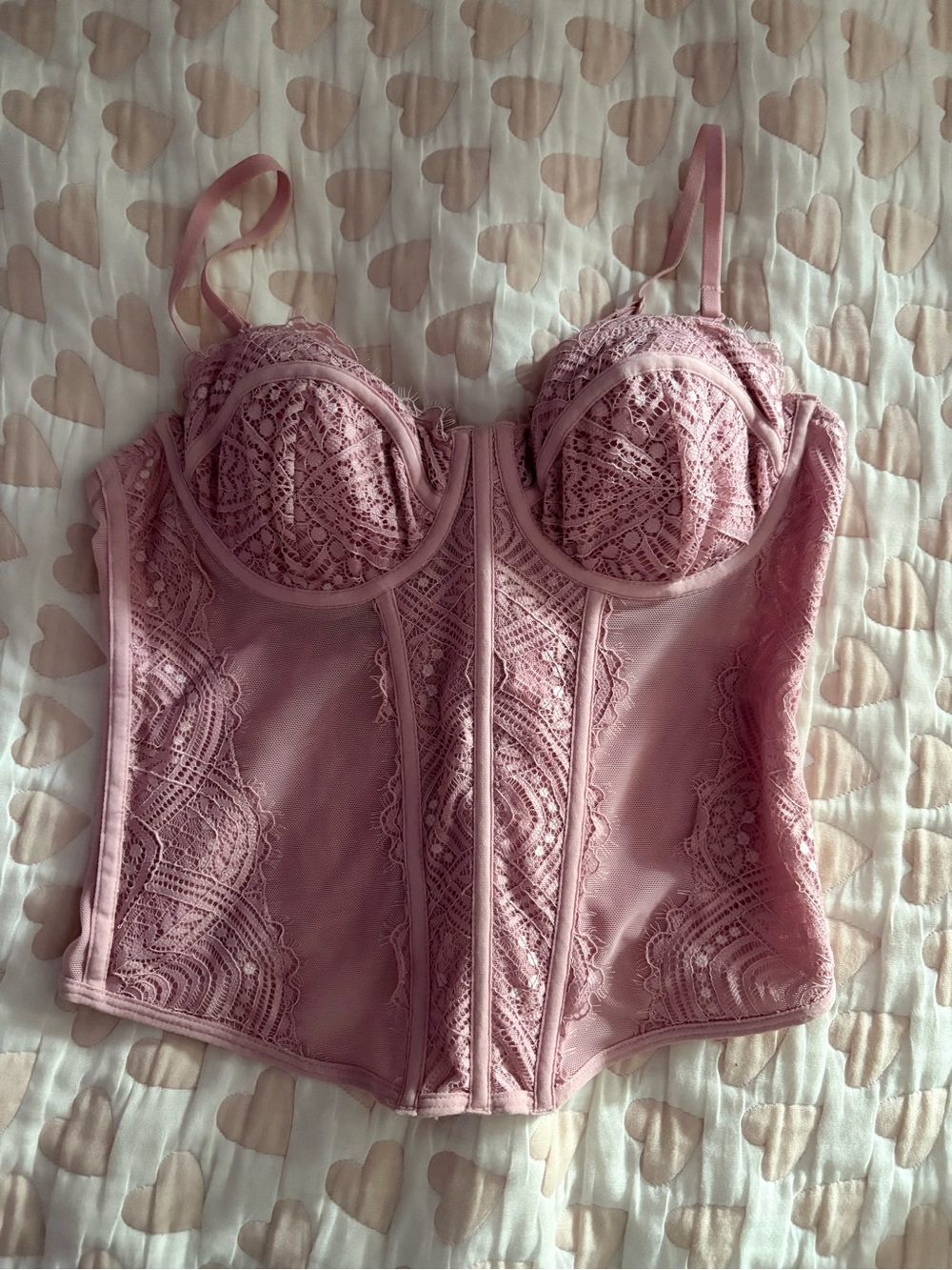 Garage Pink Lace Bustier Corset Top